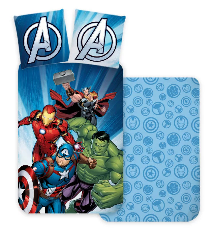 Parure de lit avengers Bleu - 100% Coton 100x135 (Précommande)