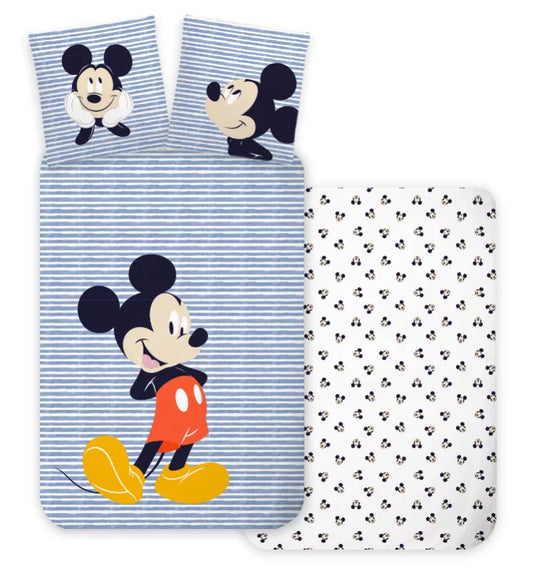 Parure Mickey bleu 100%Coton 100x135 (Précommande)