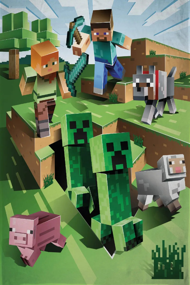 Couverture Minecraft  3D - 110x150 (Précommande)