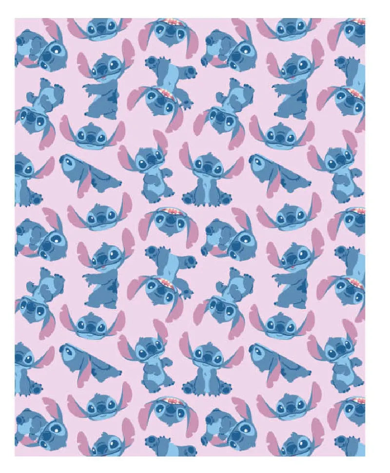 Couverture Stitch rose - 180x200 (sur commande)