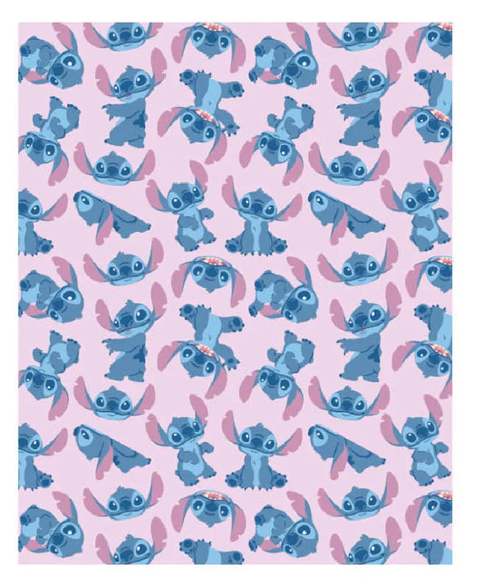 Couverture Stitch rose - 180x200 (sur commande)